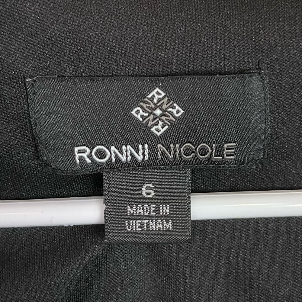 RONNI NICOLE Solid Black Cowl Neck Sheath Dress 6 LBD - Picture 9 of 11